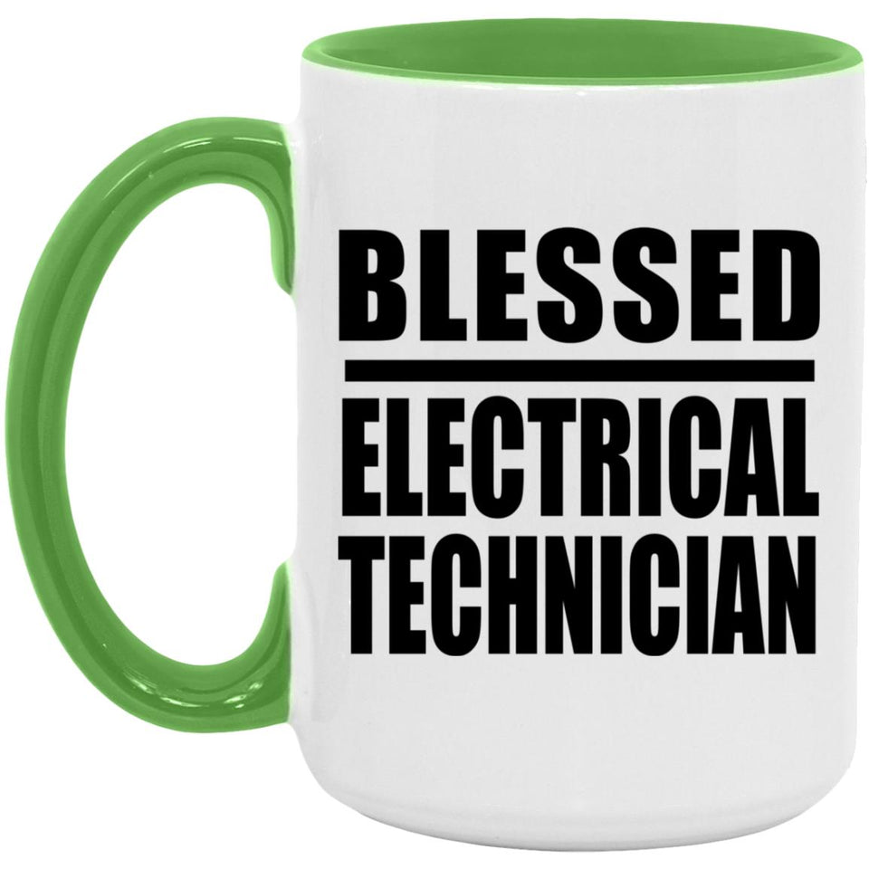 Blessed Electrical Technician - 15oz Accent Mug Green