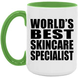 World's Best Skincare Specialist - 15oz Accent Mug Green