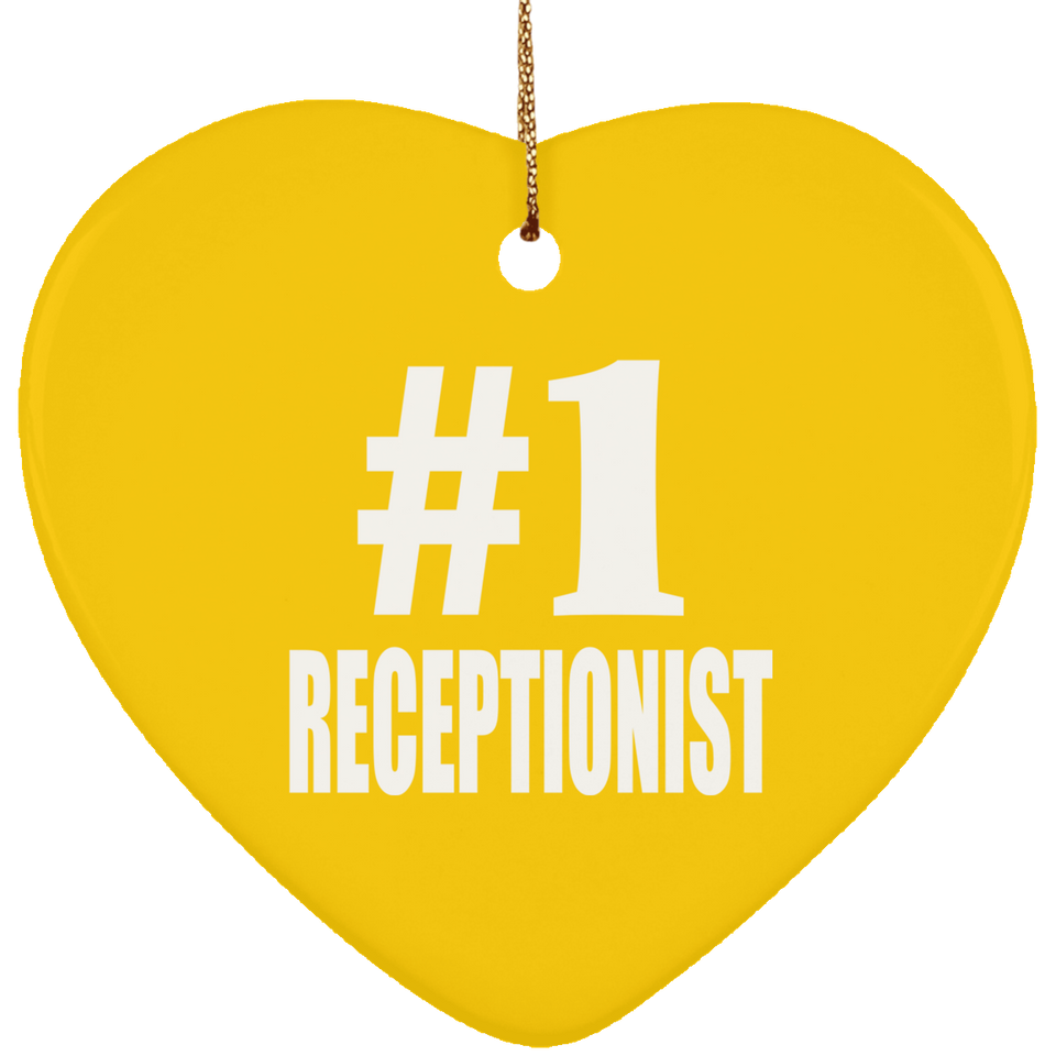 Number One #1 Receptionist - Heart Ornament