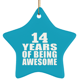 14th Birthday 14 Years Of Being Awesome - Star Ornament