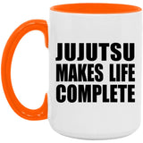 Jujutsu Makes Life Complete - 15oz Accent Mug Orange