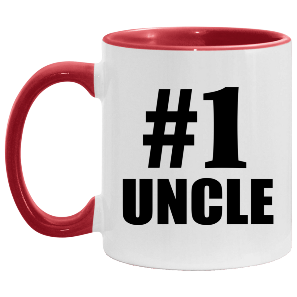 Number One #1 Uncle - 11oz Accent Mug Red