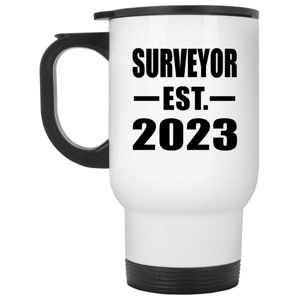 Surveyor Established EST. 2023 - White Travel Mug