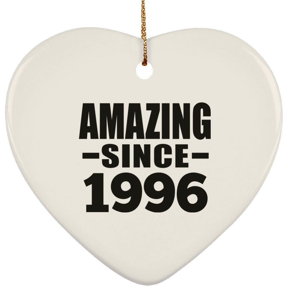 28th Birthday Amazing Since 1996 - Heart Ornament