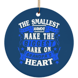 The Smallest Hands Make The Biggest Mark On Grandpa's Heart - Circle Ornament