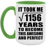 34th Birthday Took Square Root of 1156 Years To Awesome - 15oz Accent Mug Green
