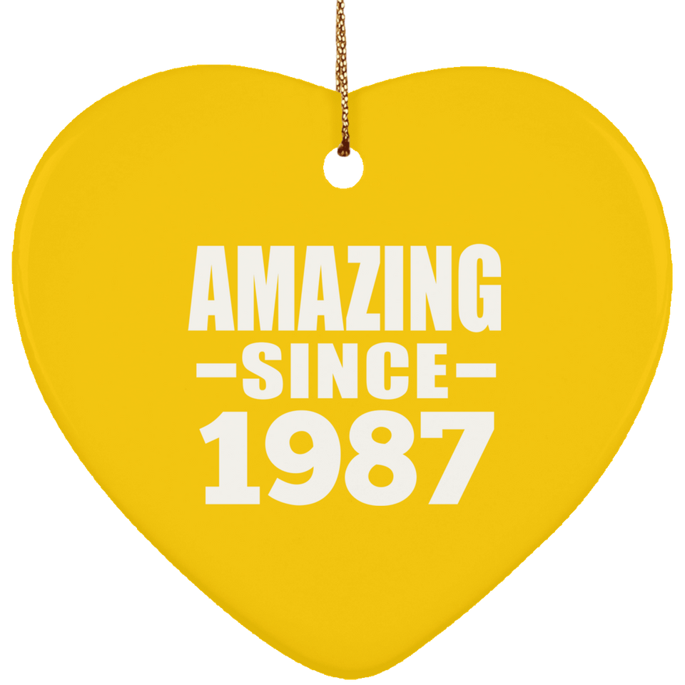 37th Birthday Amazing Since 1987 - Heart Ornament