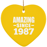 37th Birthday Amazing Since 1987 - Heart Ornament