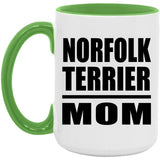 Norfolk Terrier Mom - 15oz Accent Mug Green