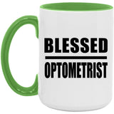 Blessed Optometrist - 15oz Accent Mug Green