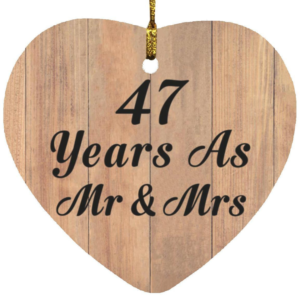 47 Years As Mr & Mrs - Heart Ornament C