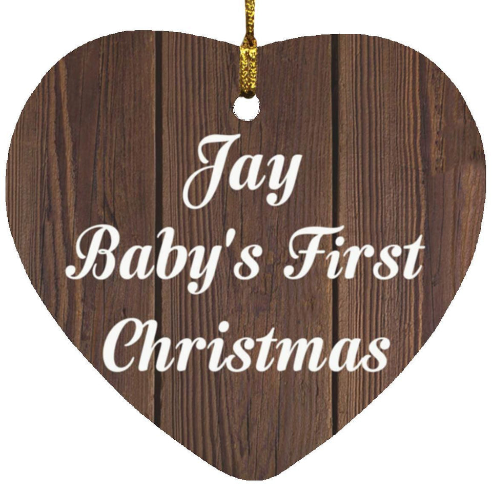 Jay Baby's First Christmas - Heart Ornament D