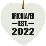 Bricklayer Established EST. 2022 - Heart Ornament