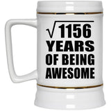 34th Birthday Square Root of 1156 Years of Being Awesome - Beer Stein