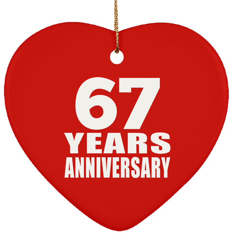 67th Anniversary 67 Years - Heart Ornament