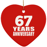 67th Anniversary 67 Years - Heart Ornament