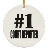 Number One #1 Court Reporter - Circle Ornament