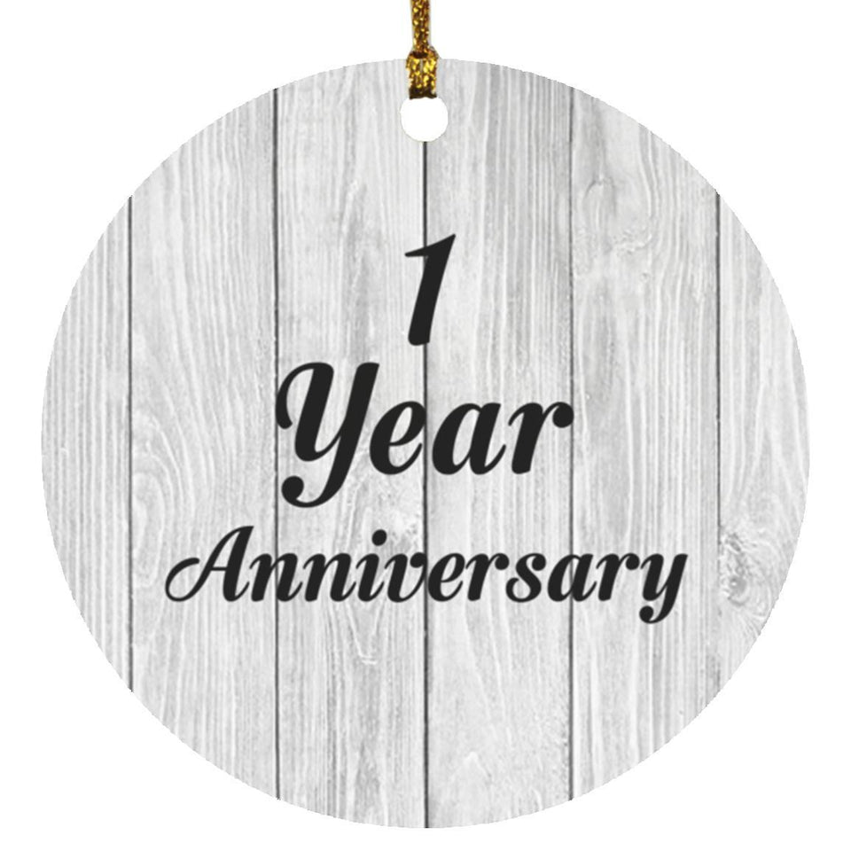 1st Anniversary 1 Year Anniversary - Circle Ornament F