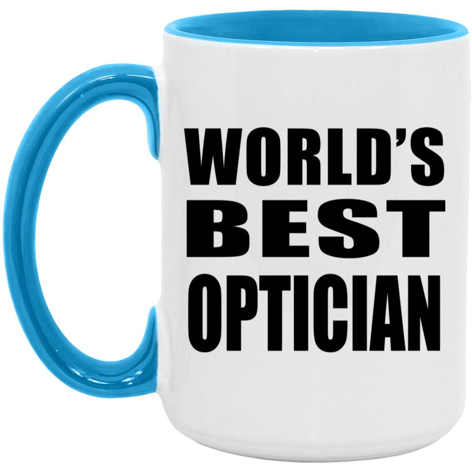 World's Best Optician - 15oz Accent Mug Blue