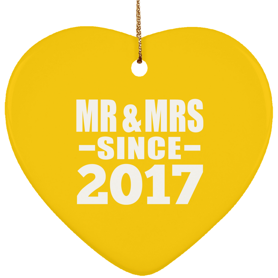 7th Anniversary Mr & Mrs Since 2017 - Heart Ornament