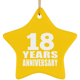 18th Anniversary 18 Years - Star Ornament