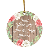 First Year As Mr & Mrs Moore - Circle Ornament B