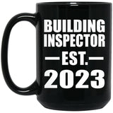 Building Inspector Established EST. 2023 - 15oz Coffee Mug Black