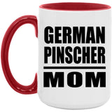 German Pinscher Mom - 15oz Accent Mug Red