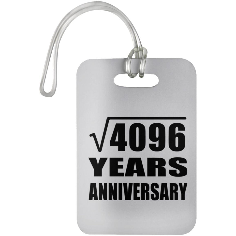 64th Anniversary Square Root of 4096 Years Anniversary - Luggage Bag Tag