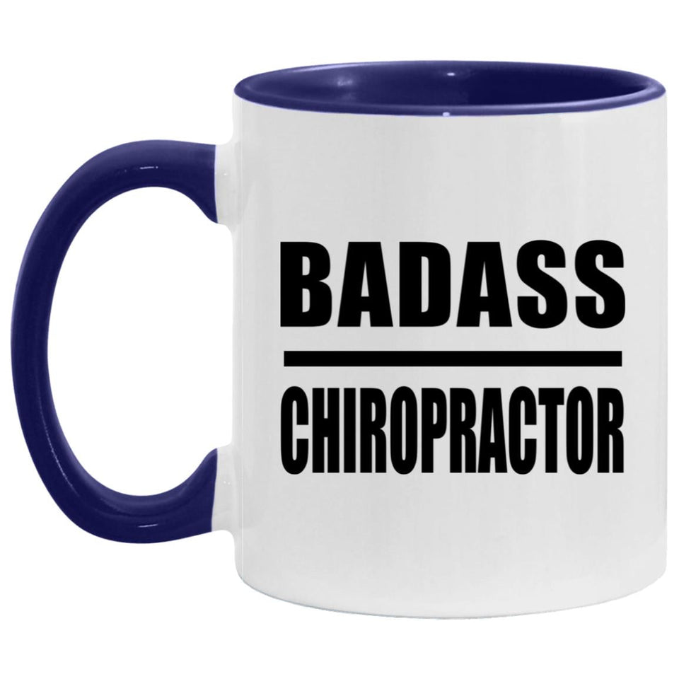 Badass Chiropractor - 11oz Accent Mug Purple