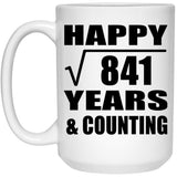 Happy 29th Anniversary Square Root of 841 Years & Counting - 15oz Coffee Mug
