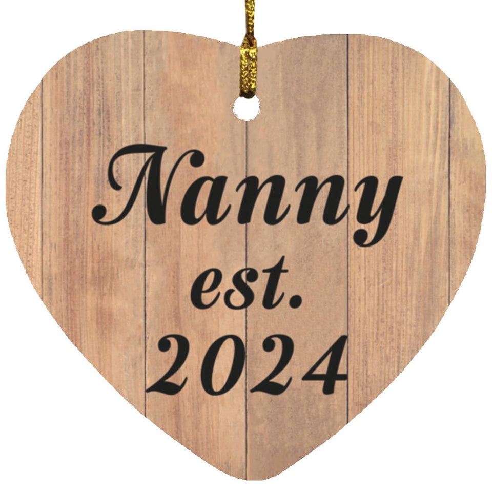 Nanny Established EST. 2024 - Heart Ornament C