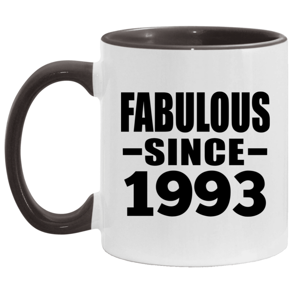 31st Birthday Fabulous Since 1993 - 11oz Accent Mug Black