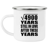 70th Anniversary Square Root of 4900 Years Still In Love - 12oz Camping Mug
