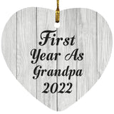 First Year As Grandpa 2022 - Heart Ornament F