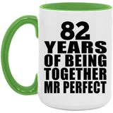 82nd Anniversary 82 Years Of Being Mr Perfect - 15oz Accent Mug Green
