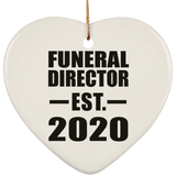 Funeral Director Established EST. 2020 - Heart Ornament