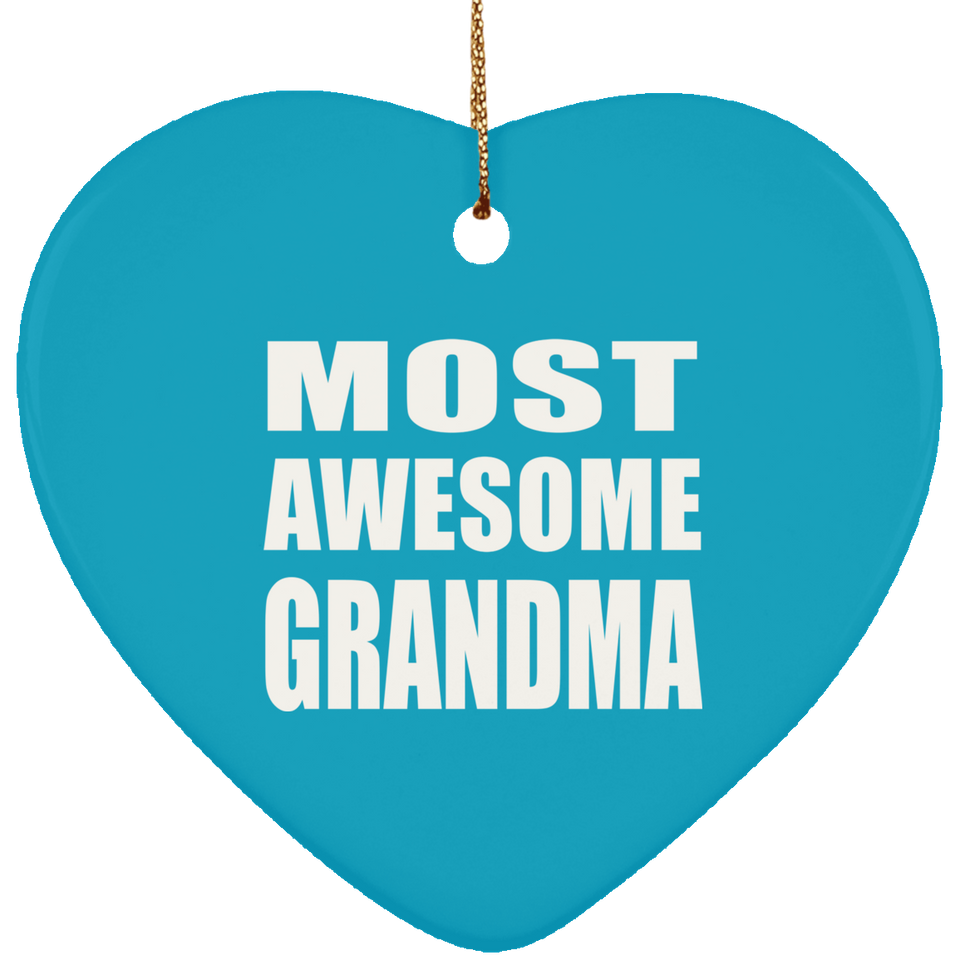 Most Awesome Grandma - Heart Ornament