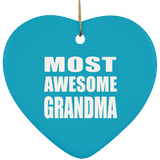 Most Awesome Grandma - Heart Ornament