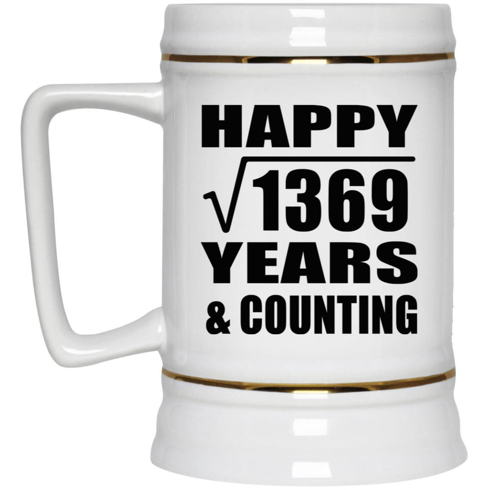 Happy 37th Anniversary Square Root of 1369 Years & Counting - Beer Stein