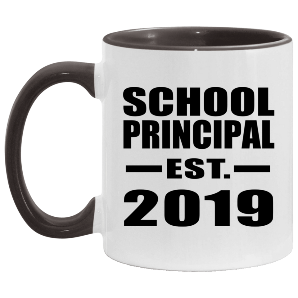 School Principal Established EST. 2019 - 11oz Accent Mug Black