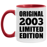 21st Birthday Original 2003 Limited Edition - 11oz Accent Mug Red