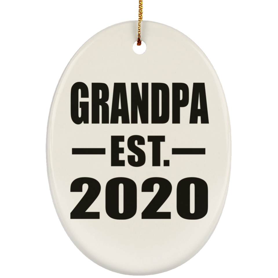 Grandpa Established EST. 2020 - Oval Ornament
