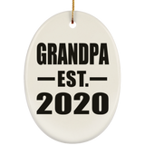 Grandpa Established EST. 2020 - Oval Ornament