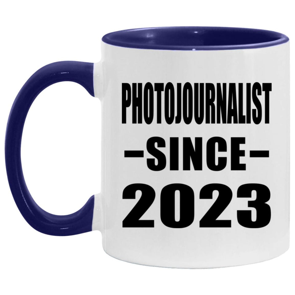 Photojournalist Since 2023 - 11oz Accent Mug Purple