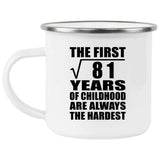 9th Birthday Square Root of 81 Years of Childhood - 12oz Camping Mug