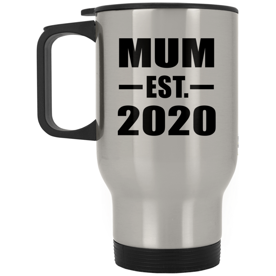 Mum Established EST. 2020 - Silver Travel Mug