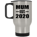 Mum Established EST. 2020 - Silver Travel Mug