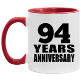 94th Anniversary 94 Years - 11oz Accent Mug Red