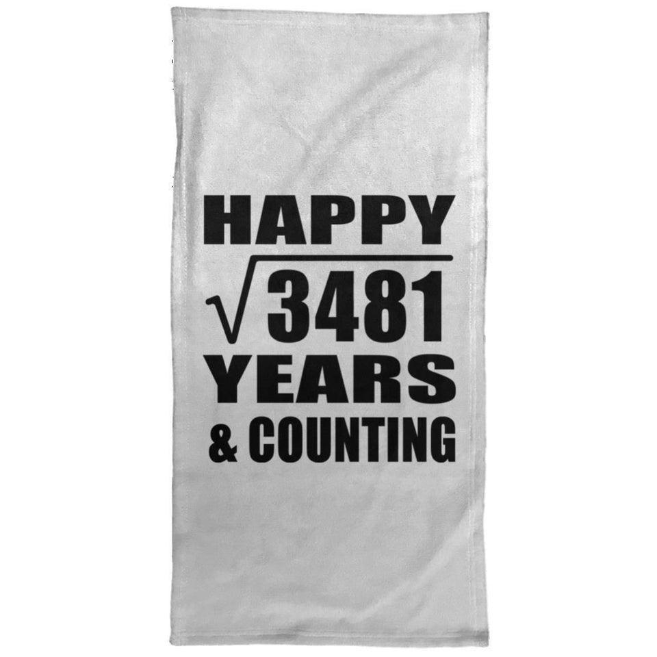 Happy 59th Anniversary Square Root of 3481 Years & Counting - Hand Towel